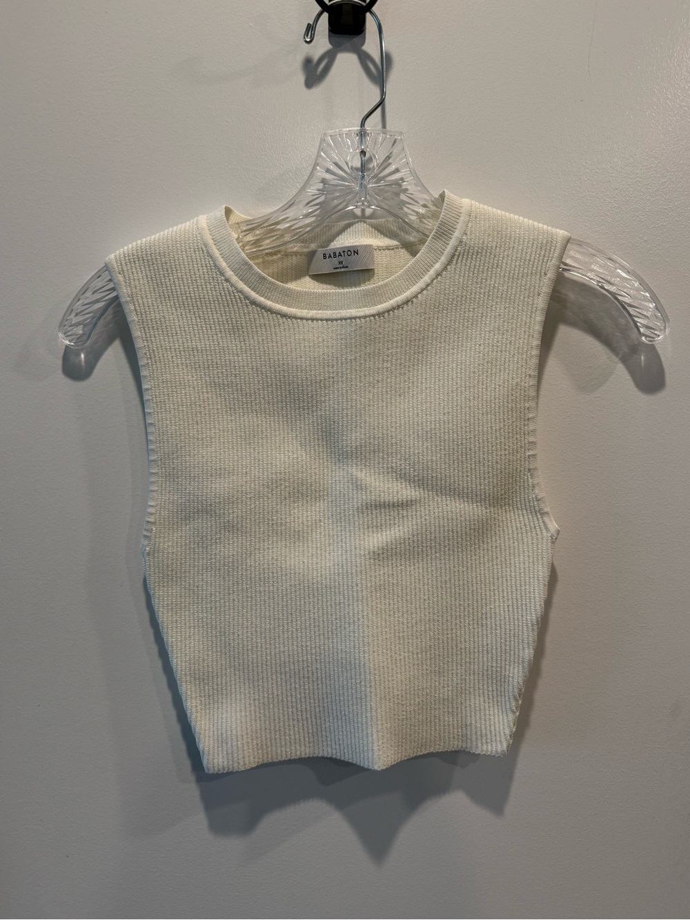 Babaton Ivory Ribbed Sleeveless Knit Tank - Kids